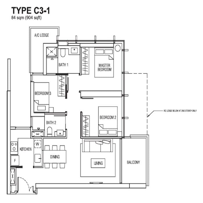 New Launch Property - Alex Residences - Type C3-1