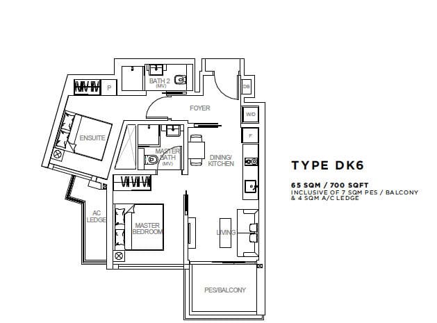 Sophia Hills - Floor Plan - 2 BDR -DualKey