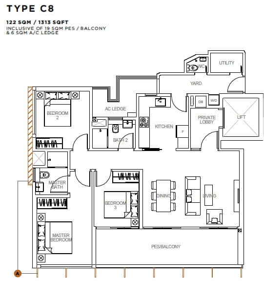 Sophia Hills - Floor Plan - 3 BDR + Utility + Private Lift
