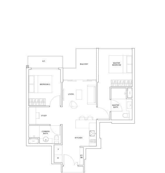 Nine Residences - 2 bedrooms + Study
