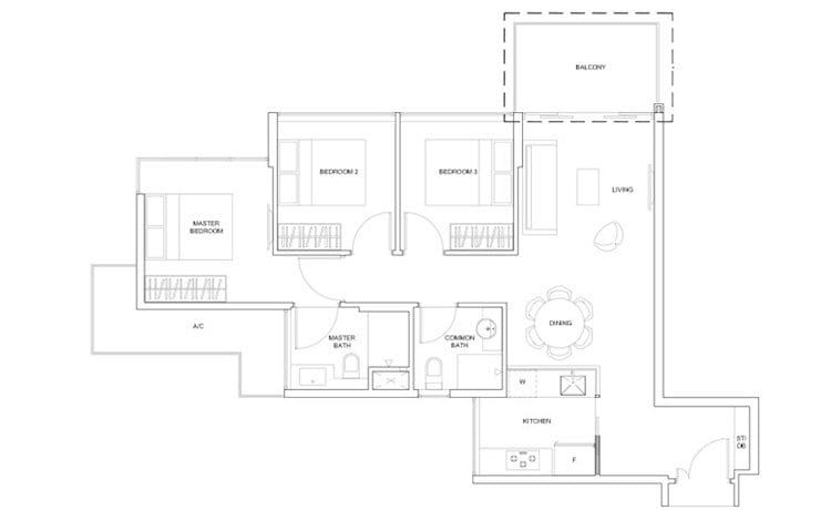 New launch condo - Nine Residences - 3 Bedrooms