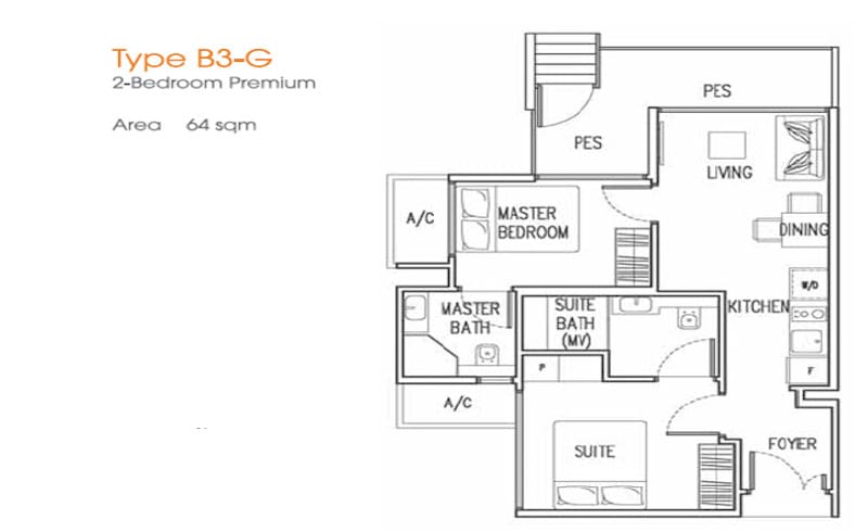 Trilive - Floorplan - 2 Bedroom Premium
