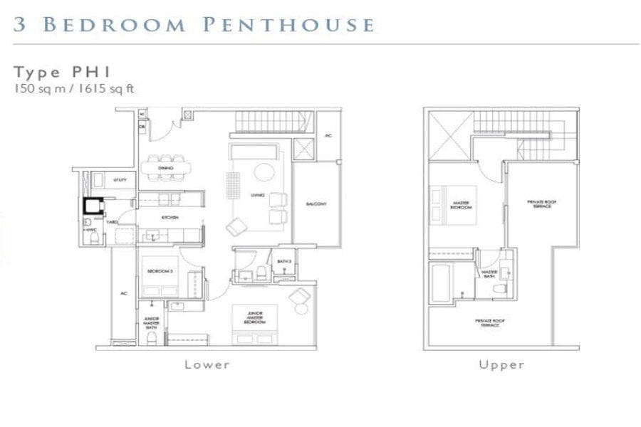 Robin Residences - 3 Bedroom Penthouse (PH1)