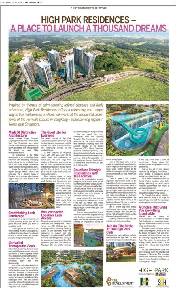 High Park Residences - The Straits Times