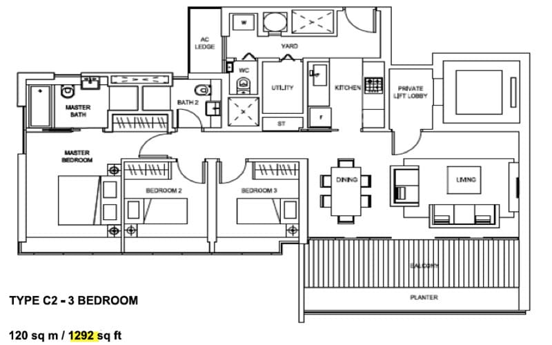 Skyline Residences - 3-Bedroom