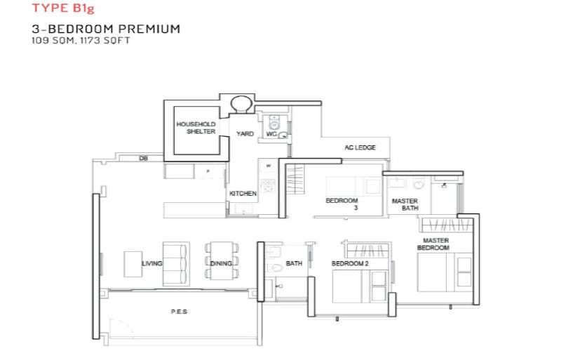 The Terrace - Floorplan - 3 Bedroom Premium