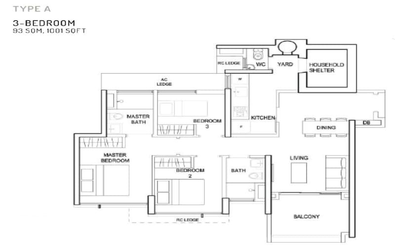 The Terrace - Floorplan -3 Bedroom