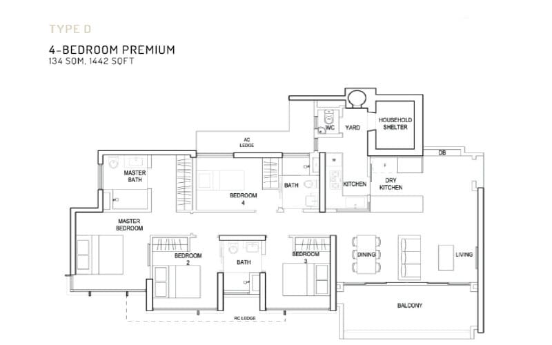 The Terrace -Floorplan - 4 Bedroom Premium