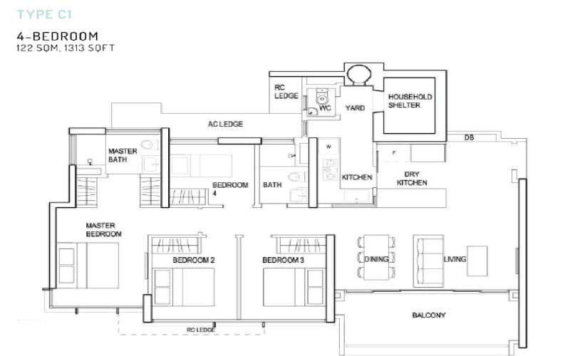 The Terrace -Floorplan - 4 Bedroom