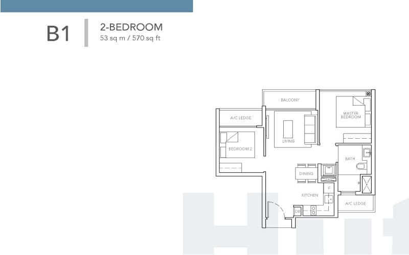 Sturdee Residences Floor plans - 2-Bedroom