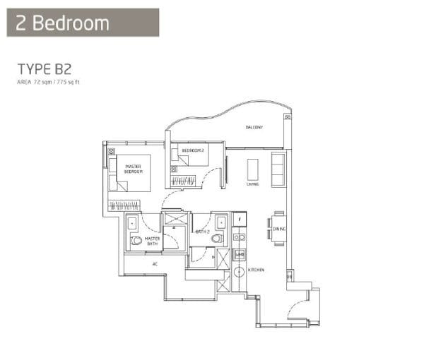 Queens Peak - Floorplans - 2 Bedroom