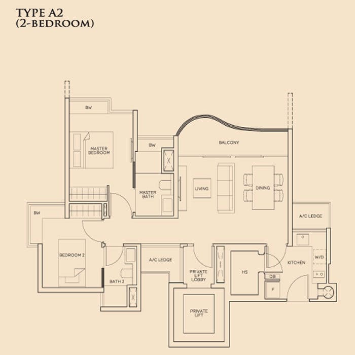 The Meyerise - Floorplan - 2 Bedroom