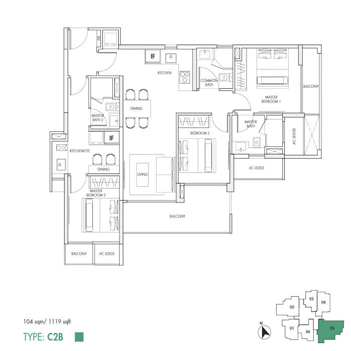 12 on Shan - Floorplans - 3 Bedroom
