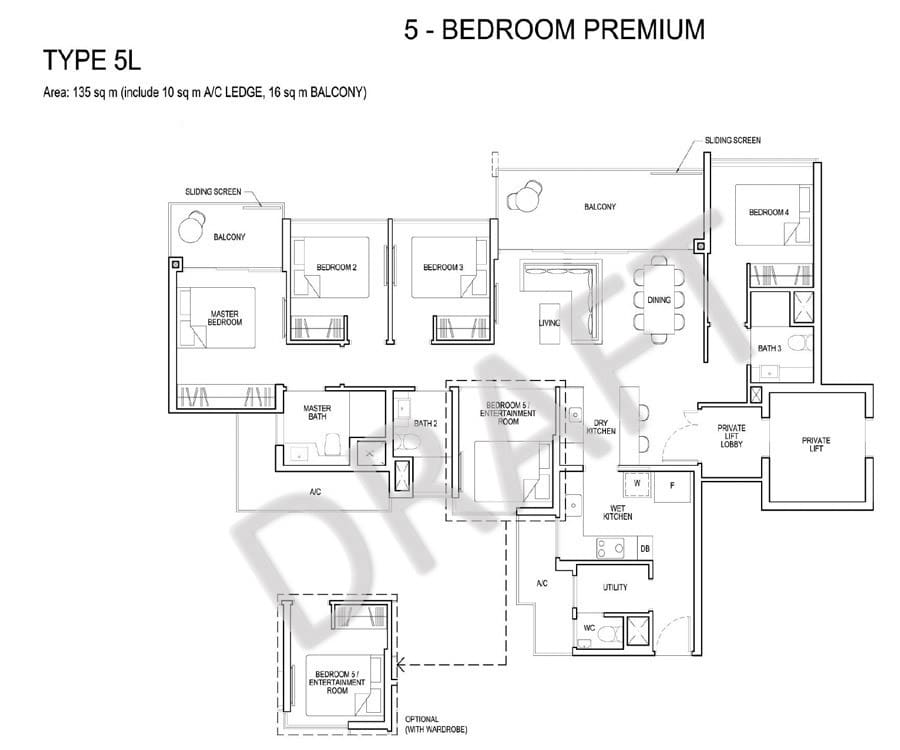 Grandeur Park Residences - Floorplan - 5 Bedroom Premium