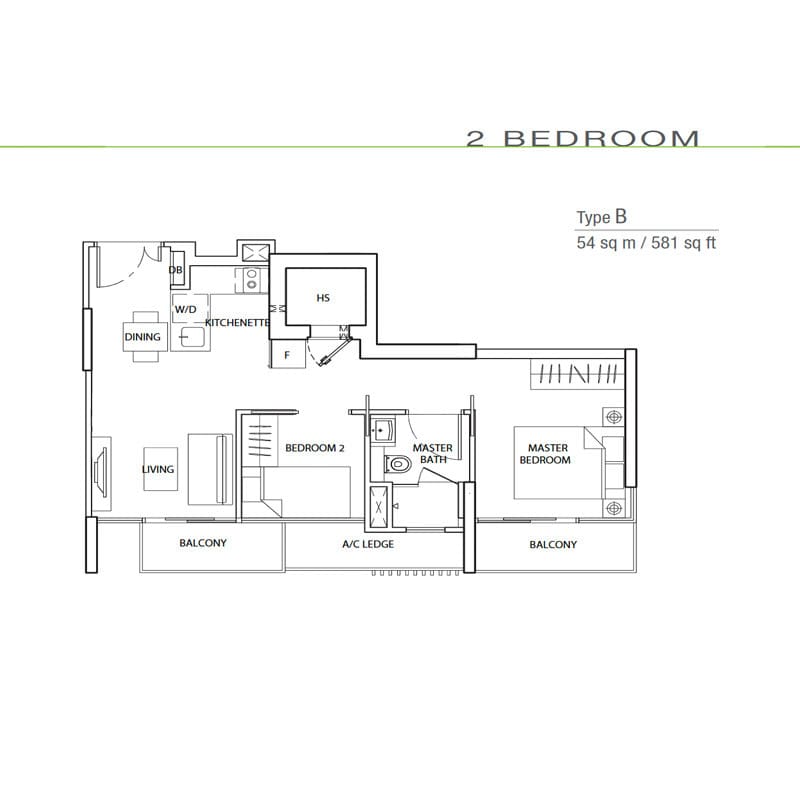 The Line - Floorplans - 2 Bedroom