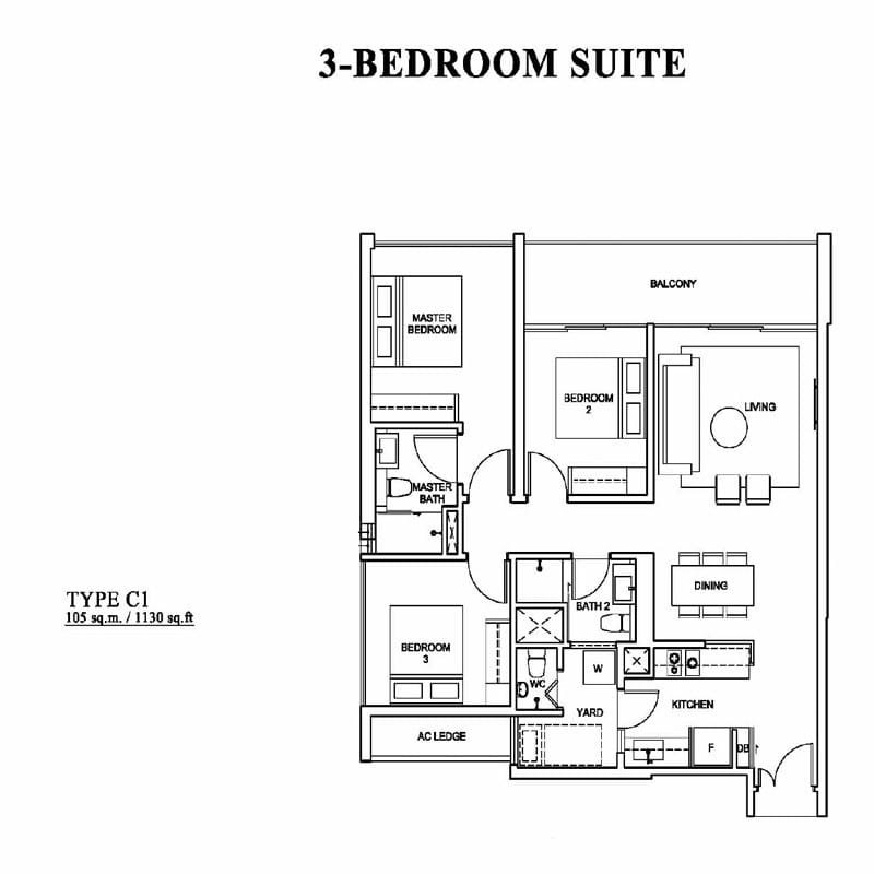 The Venue Residences - Floorplans - 3 Bedroom Suite
