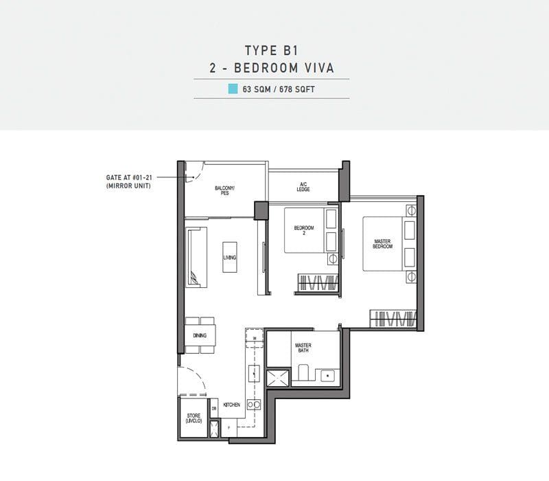 Seaside Residences - Floorplan - 2 Bedroom