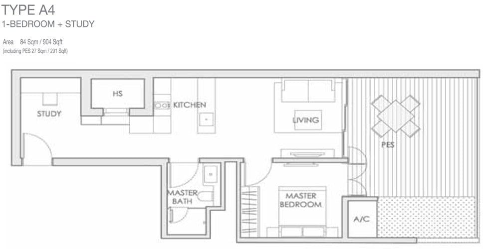 Lloyd Sixty Five - Floorplans - 1 Bedroom with study