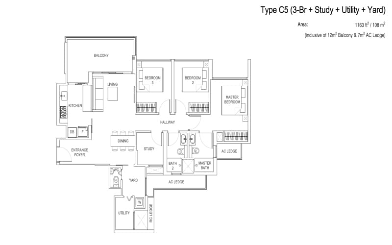 RiverCove Residences - Floorplan - 3 Bedroom