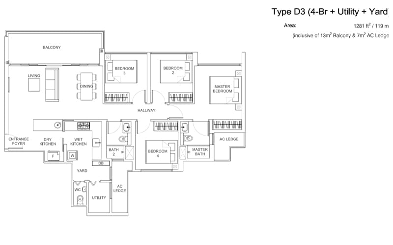 RiverCove Residences - Floorplan - 4 Bedroom