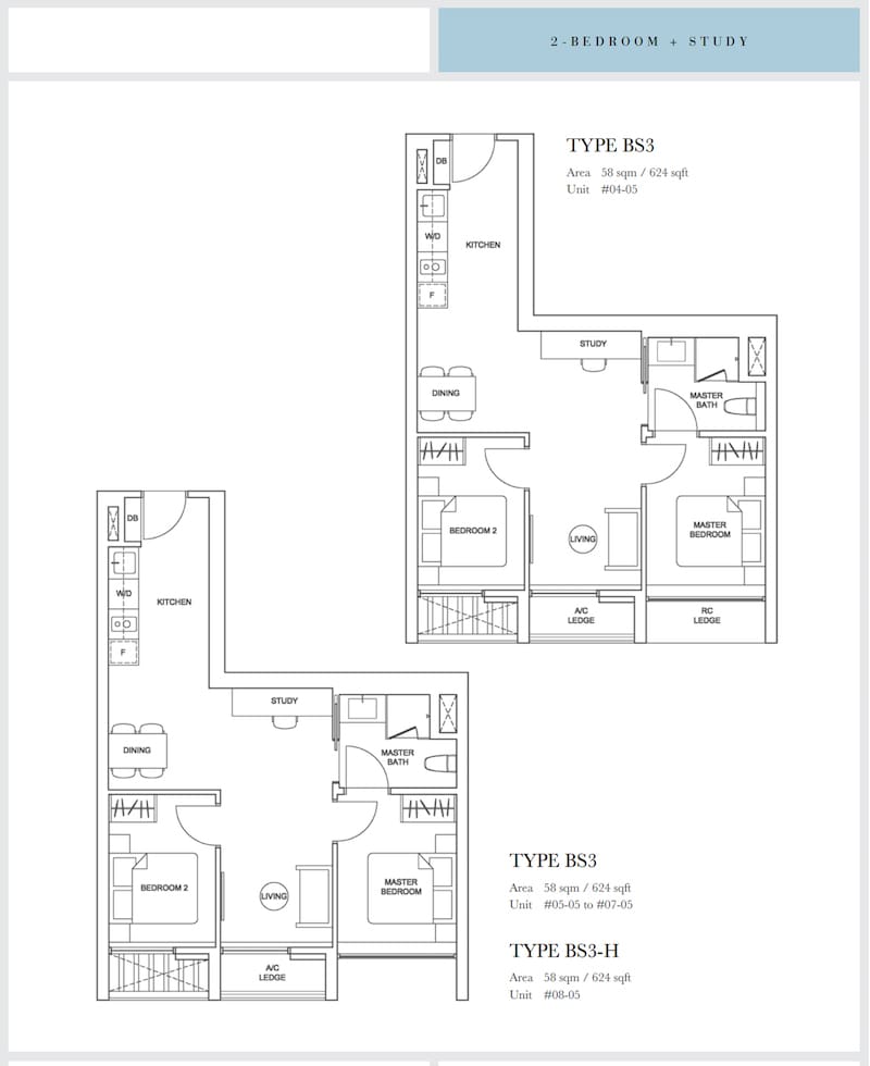 Sixteen35 - Floorplan - 2 Bedroom with Study
