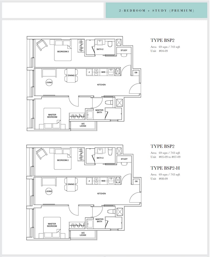 Sixteen35 - Floorplan - Premium 2 Bedroom with Study