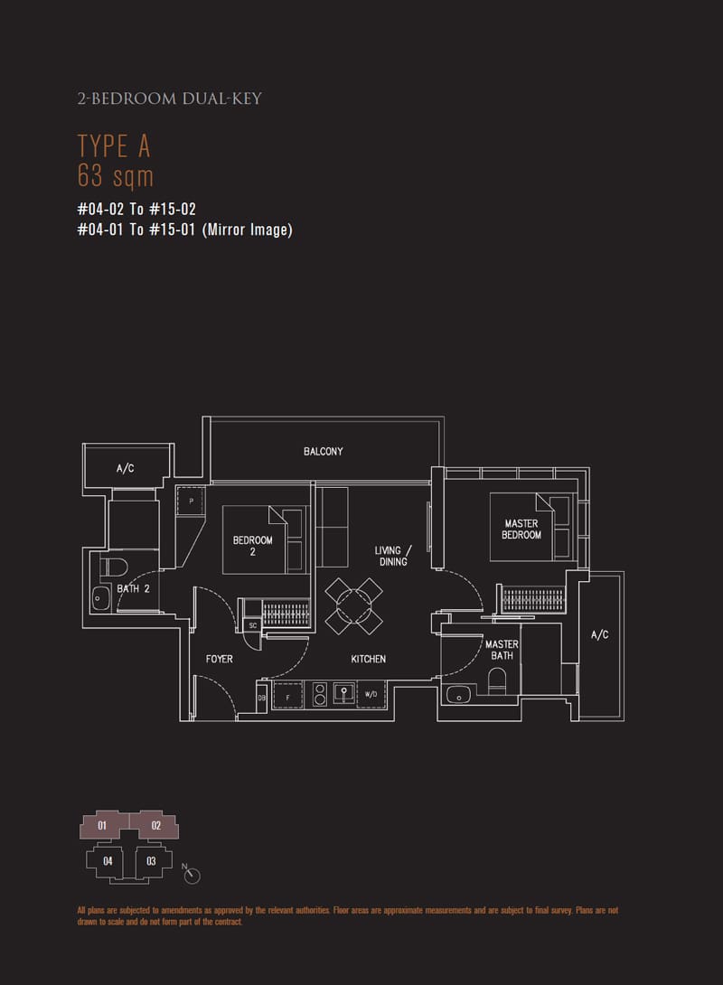 120 Grange - Floorplan - 2 Bedroom Dual Key