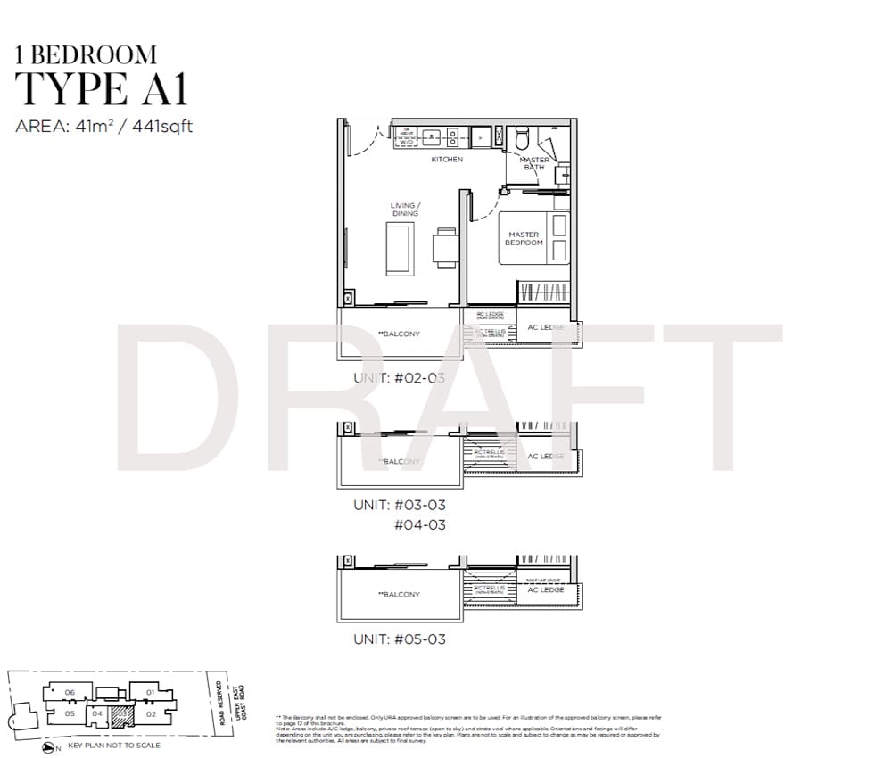 Sea Pavilion Residences - Floorplan - 1 Bedroom