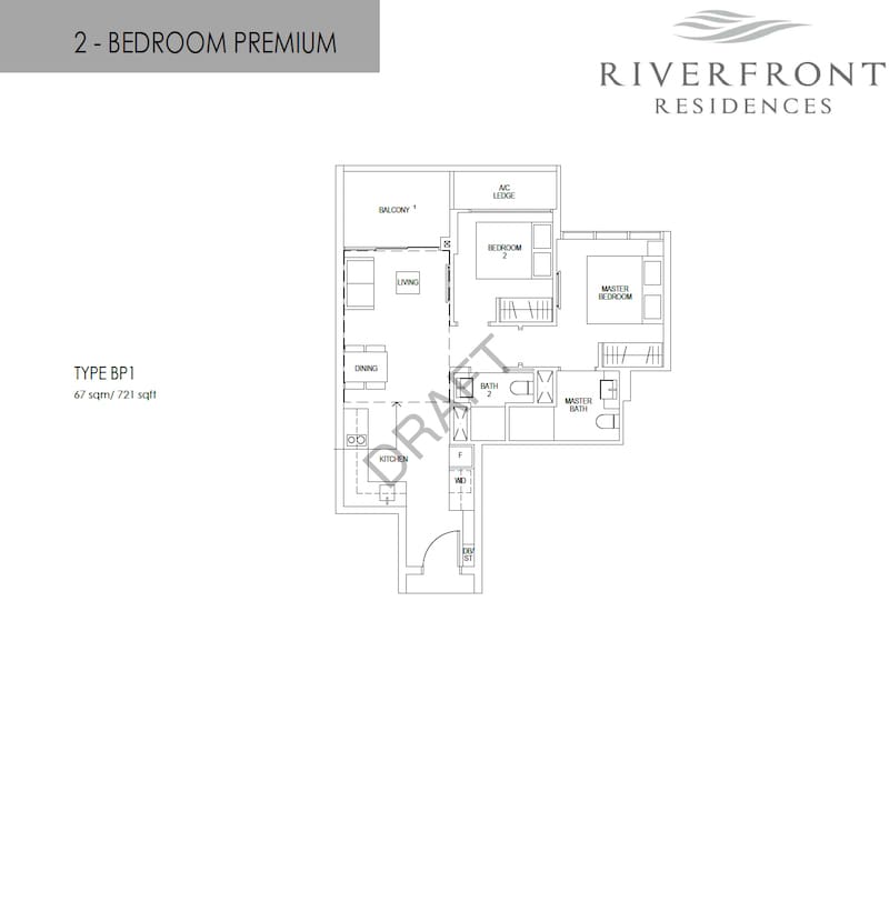 Riverfront Residences - 2 Bedroom Premium