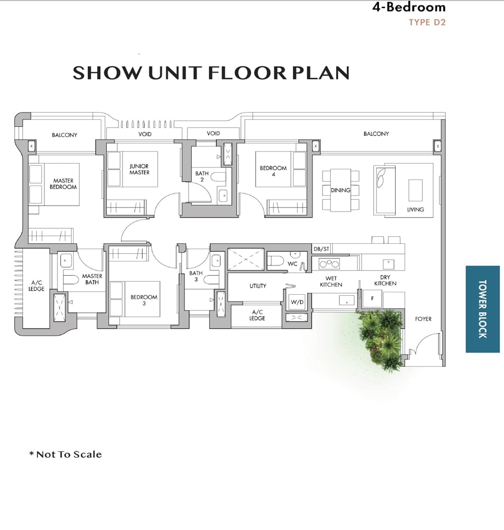 The Tre Ver - Floorplan - 4 Bedroom