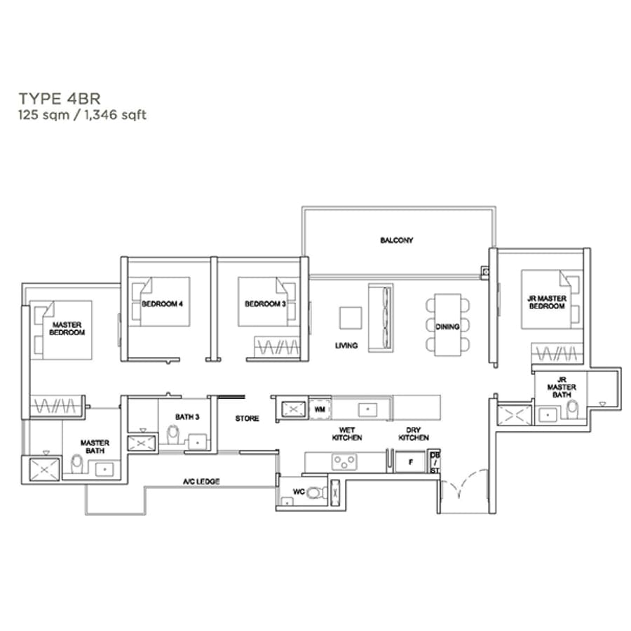 Stirling Residences - Floorplan - 4 Bedroom