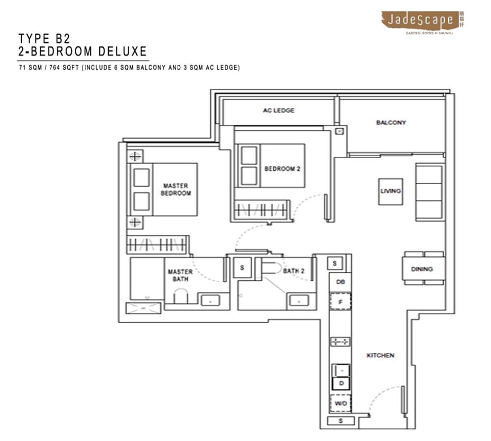 Jadescape - Floorplan - 2 Bedroom Deluxe