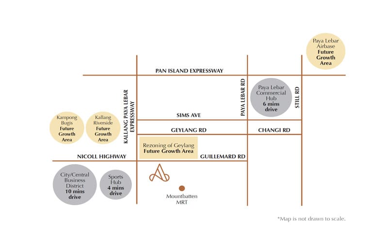 Location of Arena Residences and its surrounding amenities