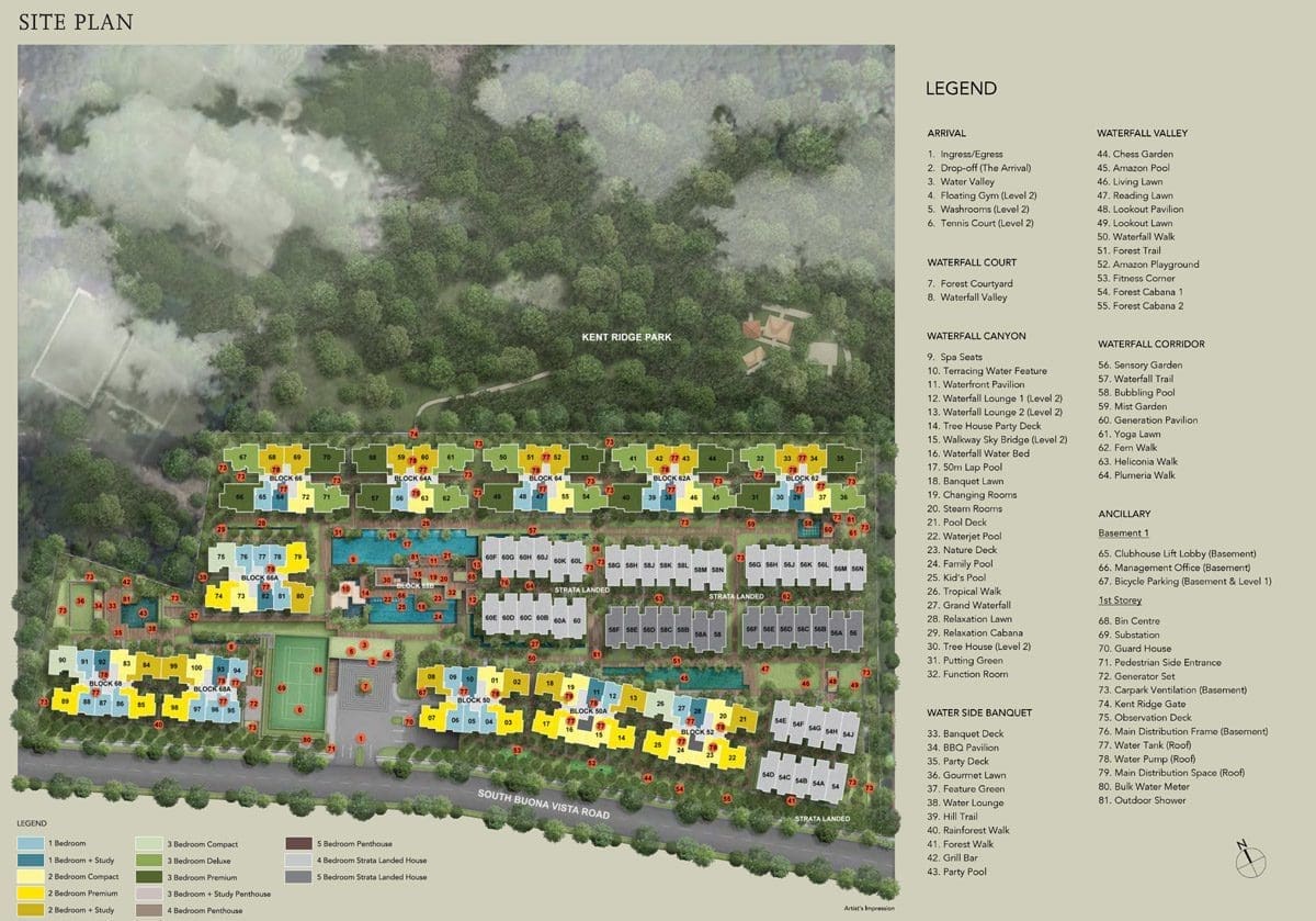 Siteplan of Kent Ridge Hill Residences