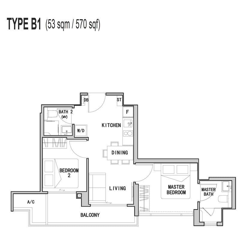 RV Altitude - Floorplan - 2 Bedroom Premium