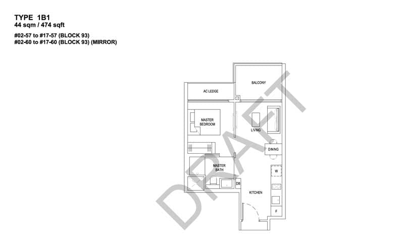 The Florence Residences - Floorplan - 1 bedroom