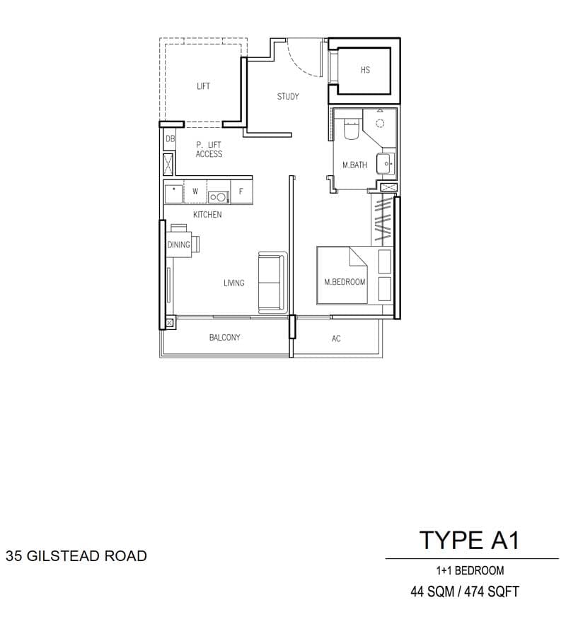 35 Gilstead - Floor Plan - 1 Bedroom