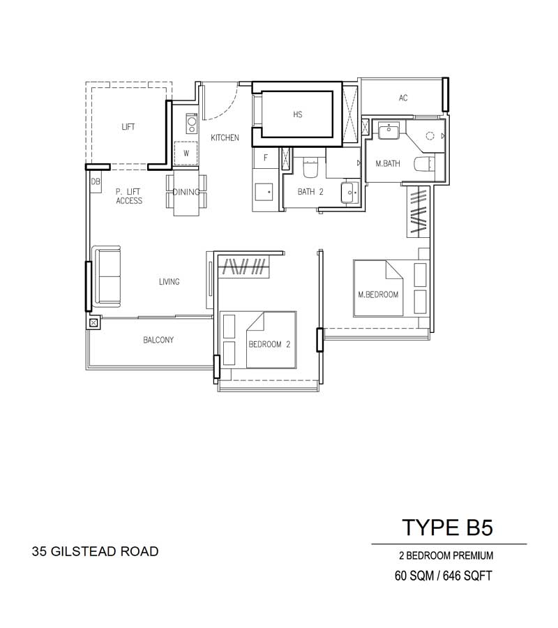 35 Gilstead - Floor Plan - 2-Bedroom Premium