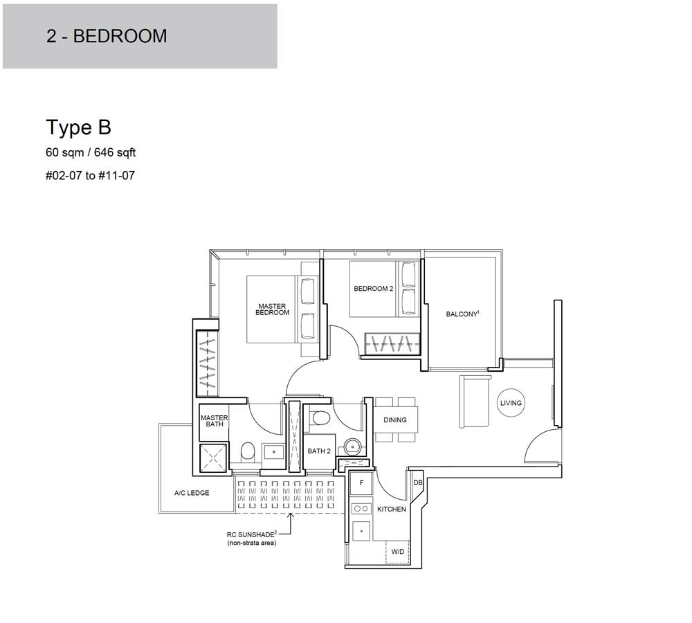 Wilshire Residences - Floor Plan - 2 Bedroom