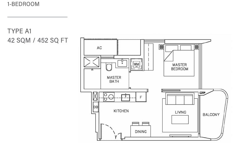 Coastline Residences - Floorplan - 1 Bedroom