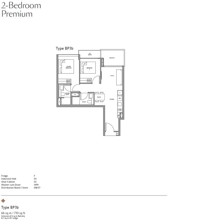 Fourth Avenue Residences -Floor plan - Two bedroom premium