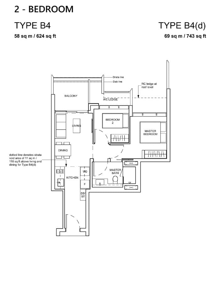 Haus On Handy - Floor Plan - 2 Bedroom
