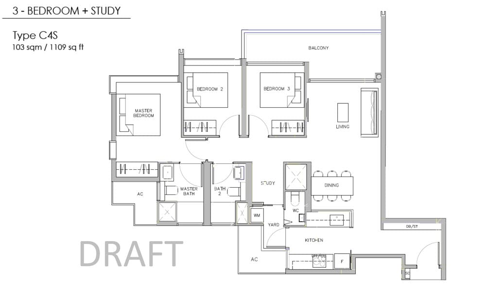 Juniper Hill - Floor Plan - 3 Bedroom with Study