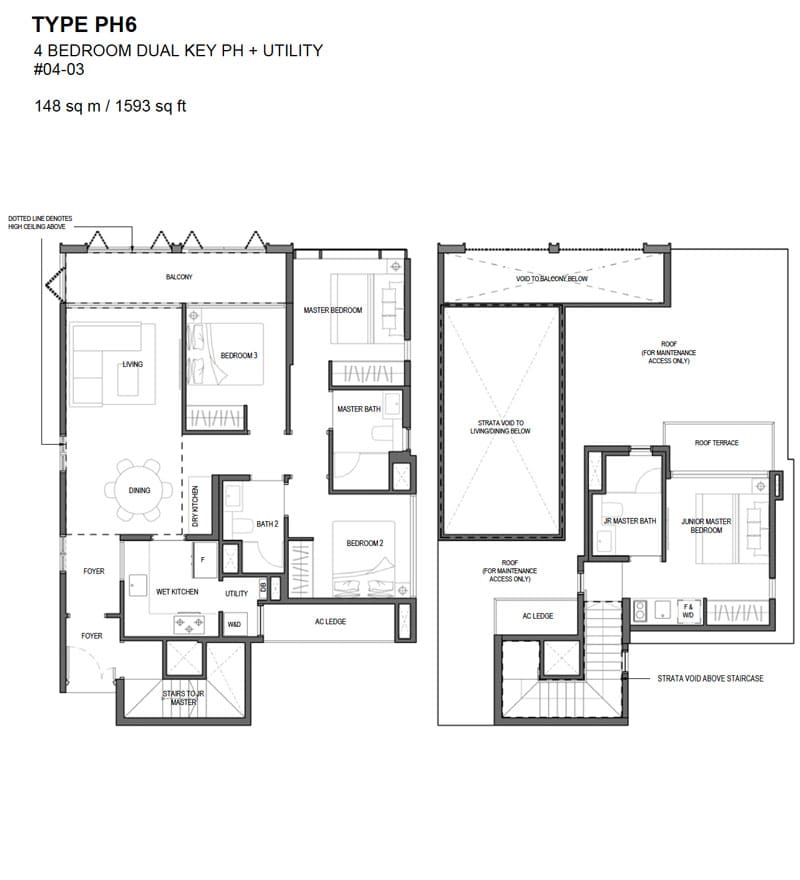 Olloi - Floor Plan - 4 Bedroom Dual Key Penthouse with Utility