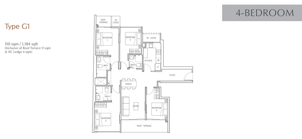 Rezi 24 - Floor Plan - 4 Bedroom