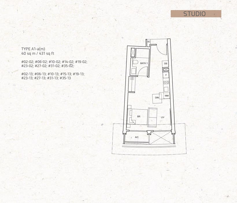 One Pearl Bank - Floor Plan - Studio