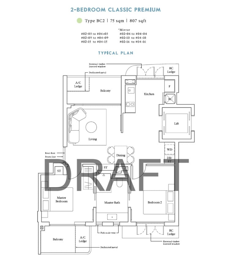 Avenue South Residence - Floor Plan - 2 Bedroom