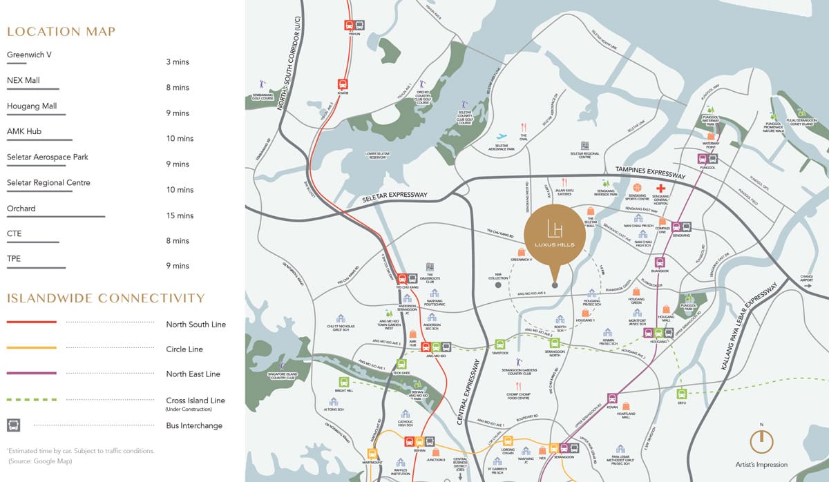 Location Map of Luxus Hills