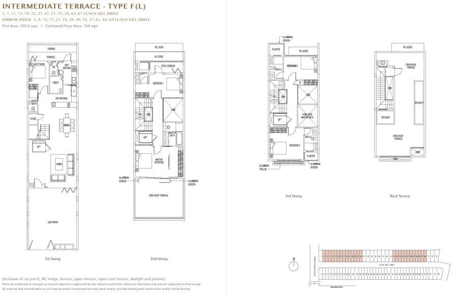 Luxus Hills - Floor Plan - Intermediate Terrace