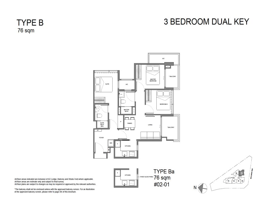 Neu At Novena - Floor Plan - 3-Bedroom Dual key